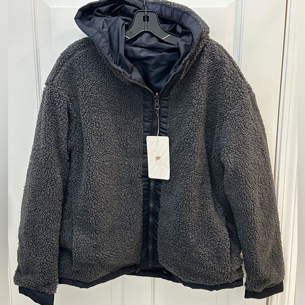 Fabletics Cher Polar Fleece Reversible Jacket.  Size Medium. NWT